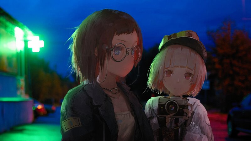 Two Girls at Night — Blue