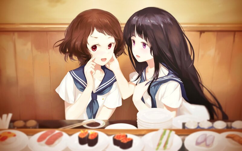 Two Girls at Sushi Bar