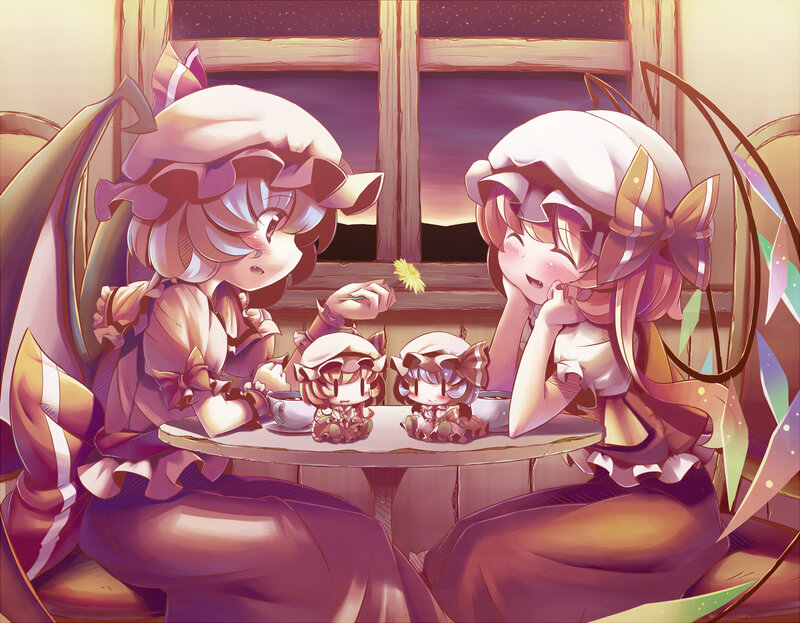 Two Girls at Table