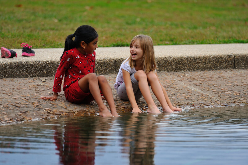 Two Girls at Water's Edge