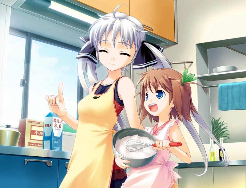 Two Girls Baking — Yellow