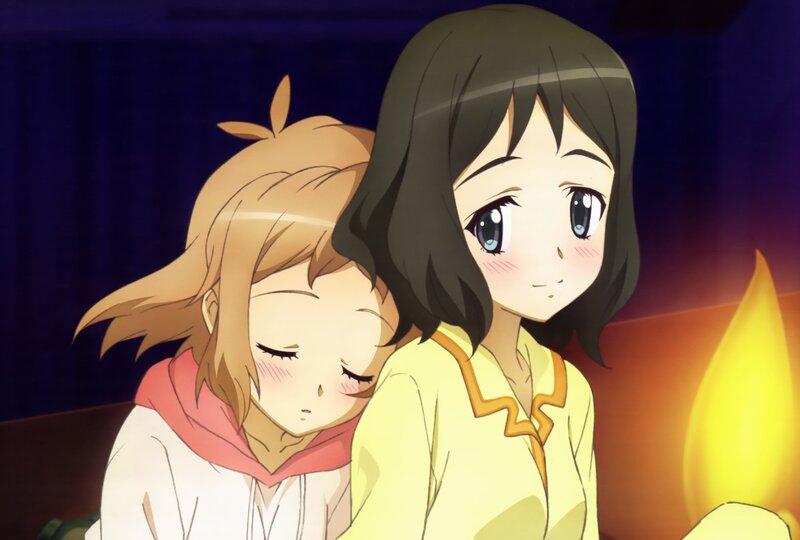 Two girls by candlelight