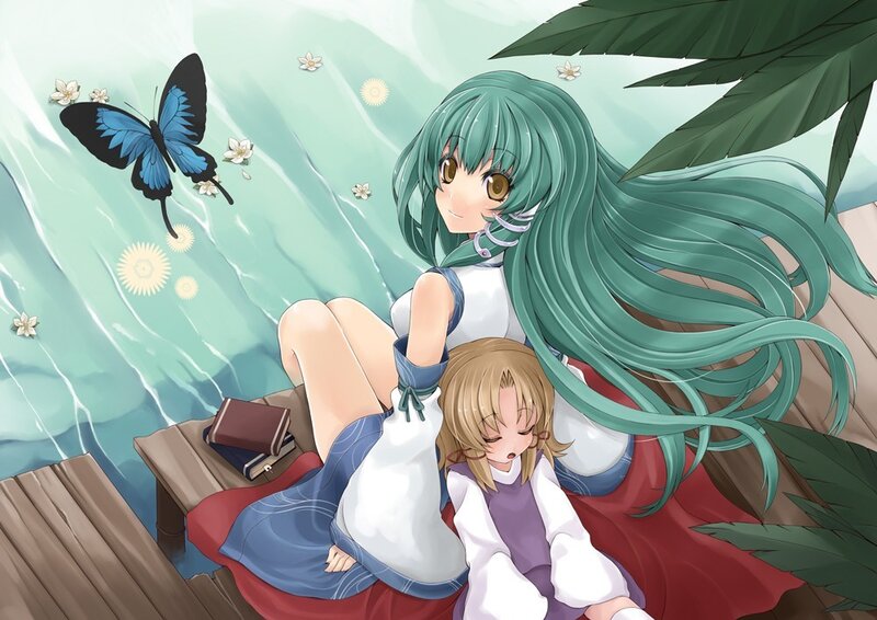 Two girls by the water