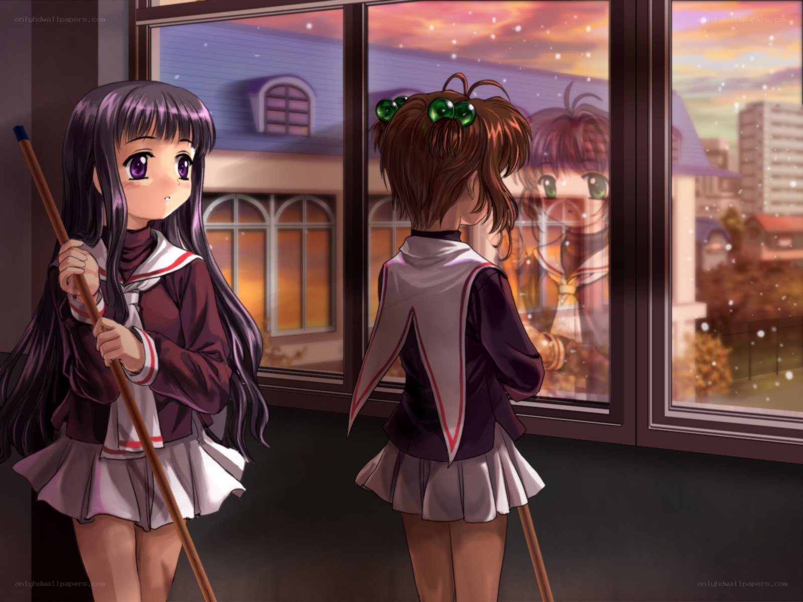 Two girls by the window