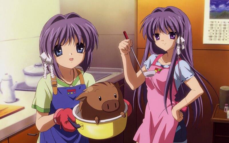 Two Girls Cooking — Purple