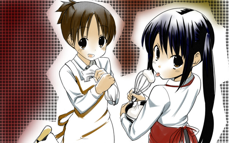 Two Girls Cooking — White