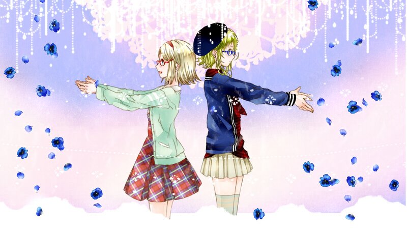 Two Girls Dancing — Blue