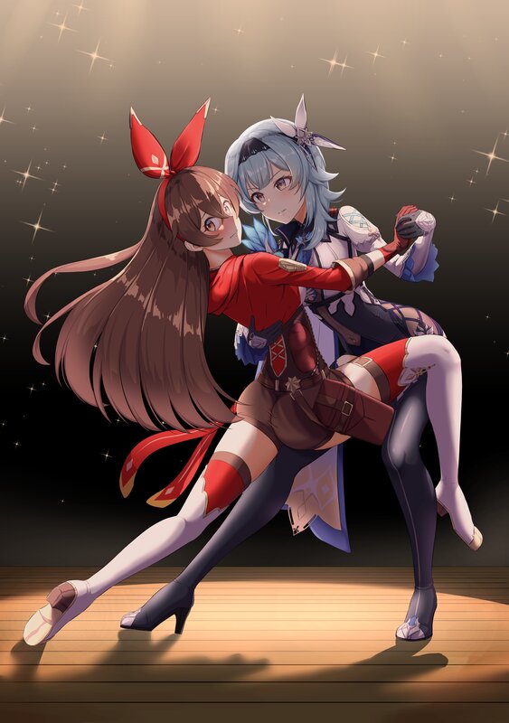 Two Girls Dancing — Brown