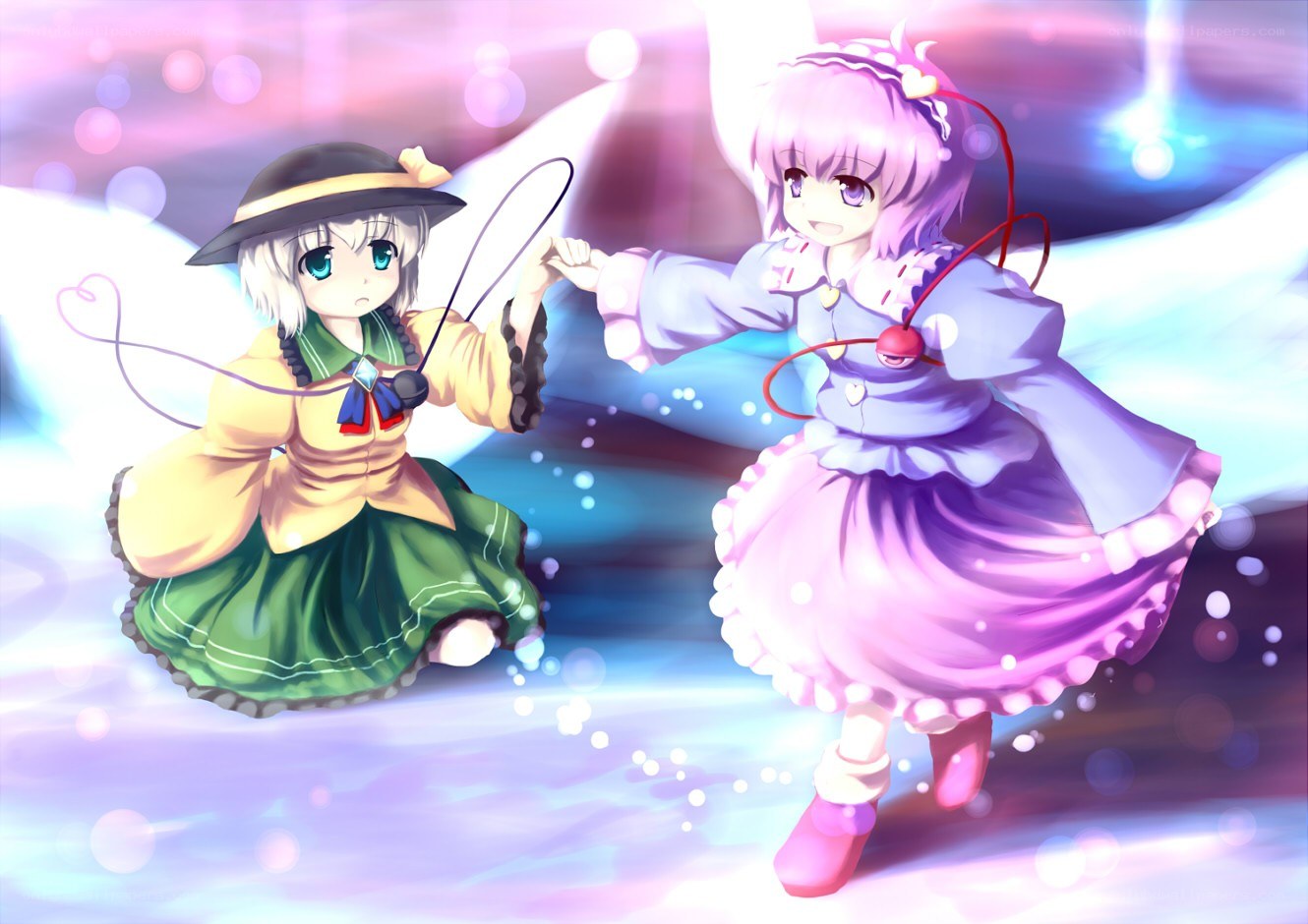 Two girls dancing with jump ropes
