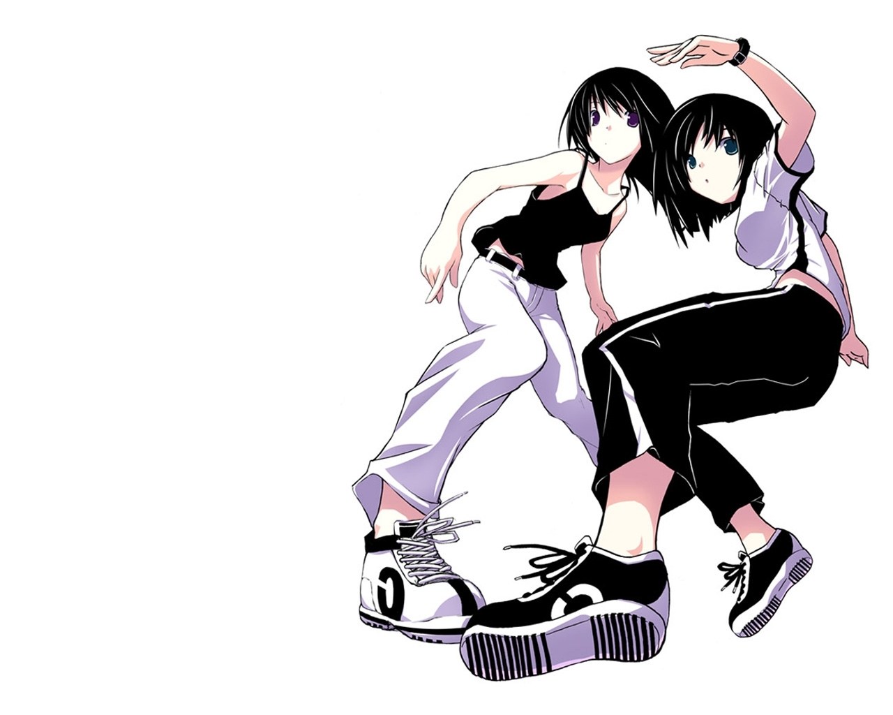 two girls dancing