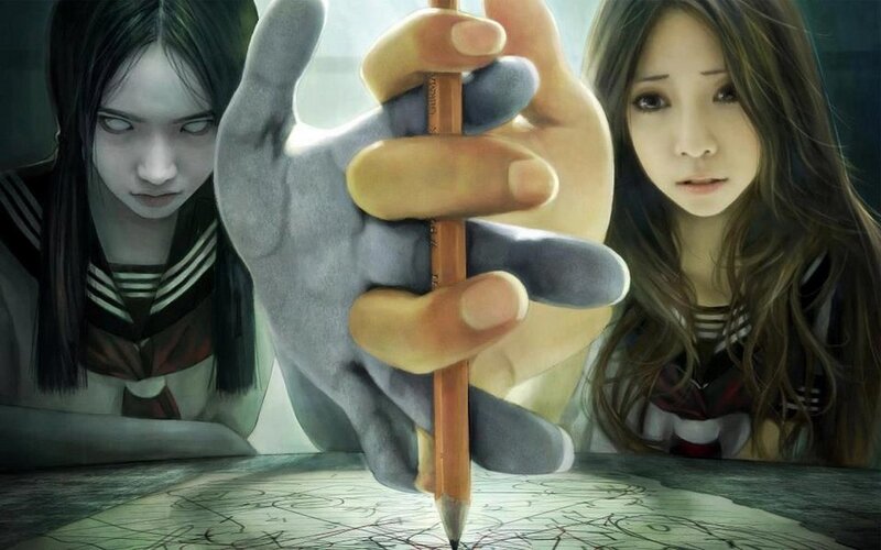 Two Girls Drawing with a Hand