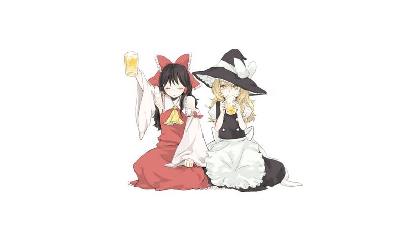 two girls drinking beer