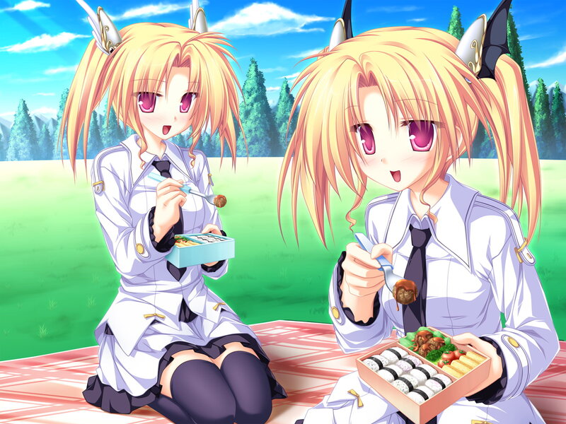 Two Girls Eating Bento — Green