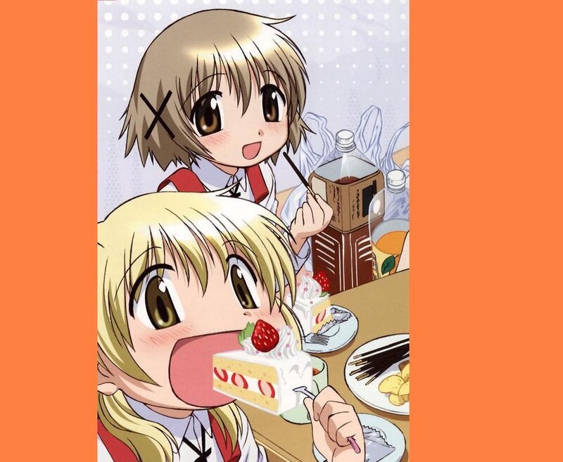 Two Girls Eating Cake — Orange