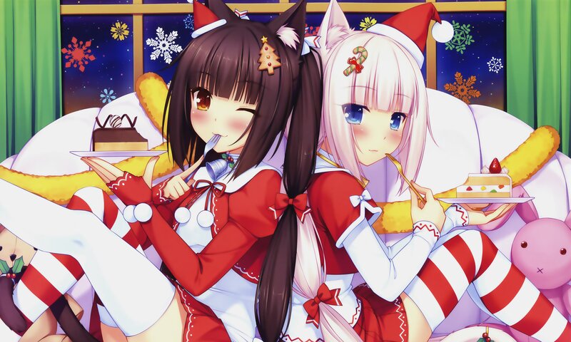 Two Girls Eating Cake — Red