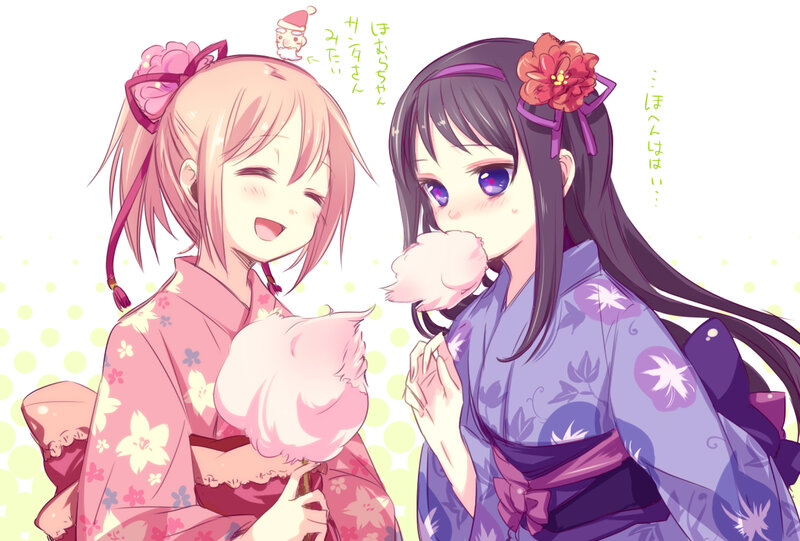 Two Girls Eating Cotton Candy