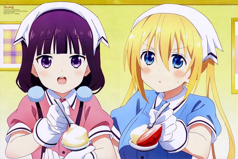 Two Girls Eating Dessert — Yellow