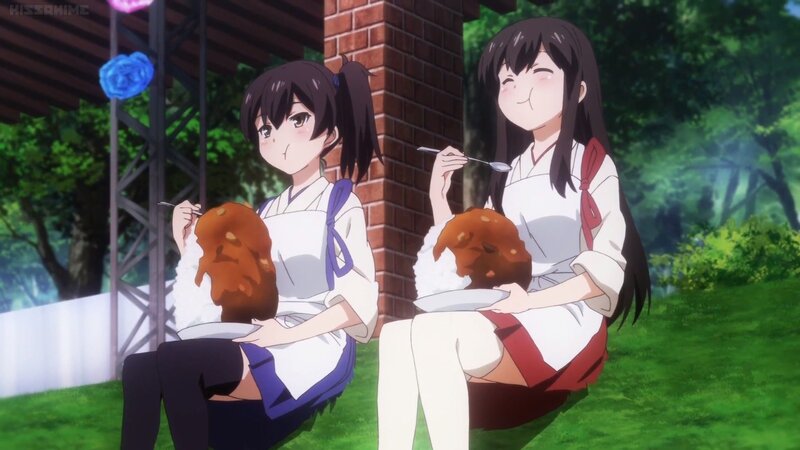Two Girls Eating Food