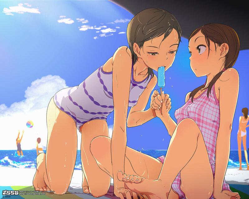 Two Girls Eating Ice Cream — Blue, Relaxed