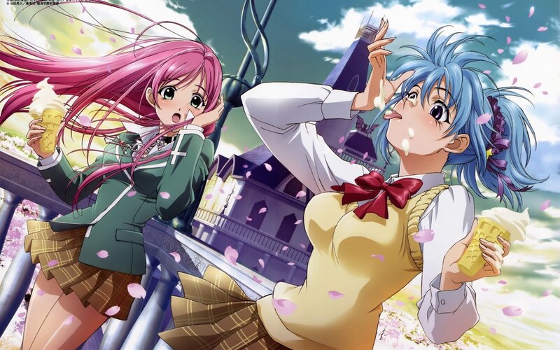 Two Girls Eating Ice Cream — Pink