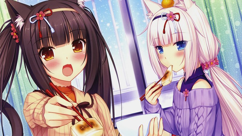 Two Girls Eating — Purple