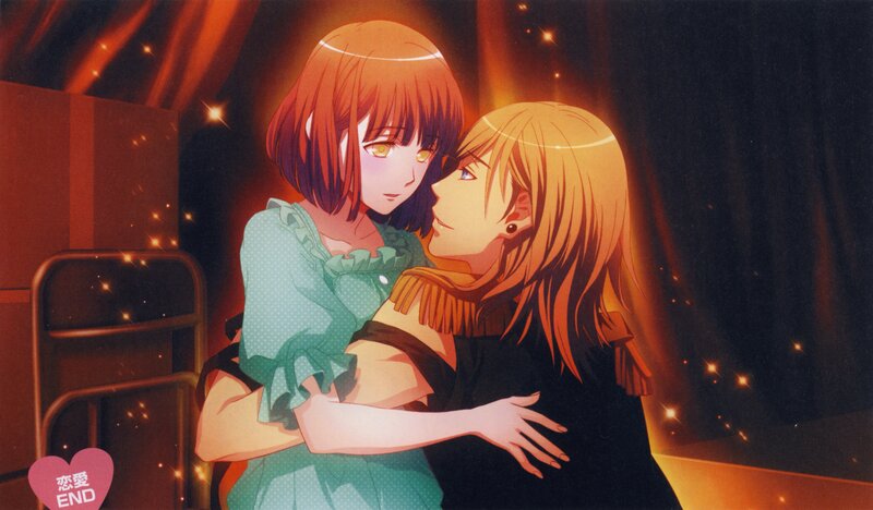 Two Girls Embracing — Orange, Dramatic