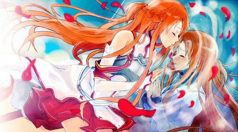 Two Girls Embracing — Orange, Serene