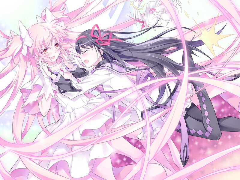 Two Girls Embracing — Pink, Playful