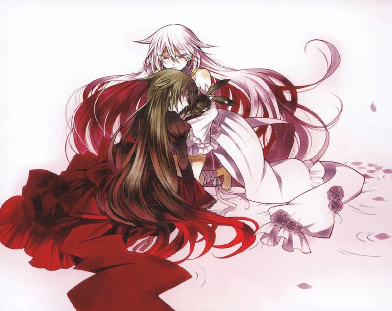 Two Girls Embracing — Red, Calm