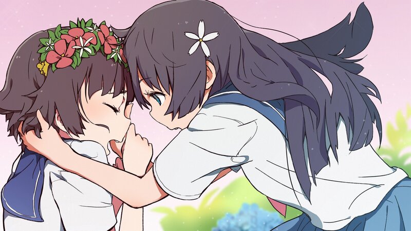 two girls embracing
