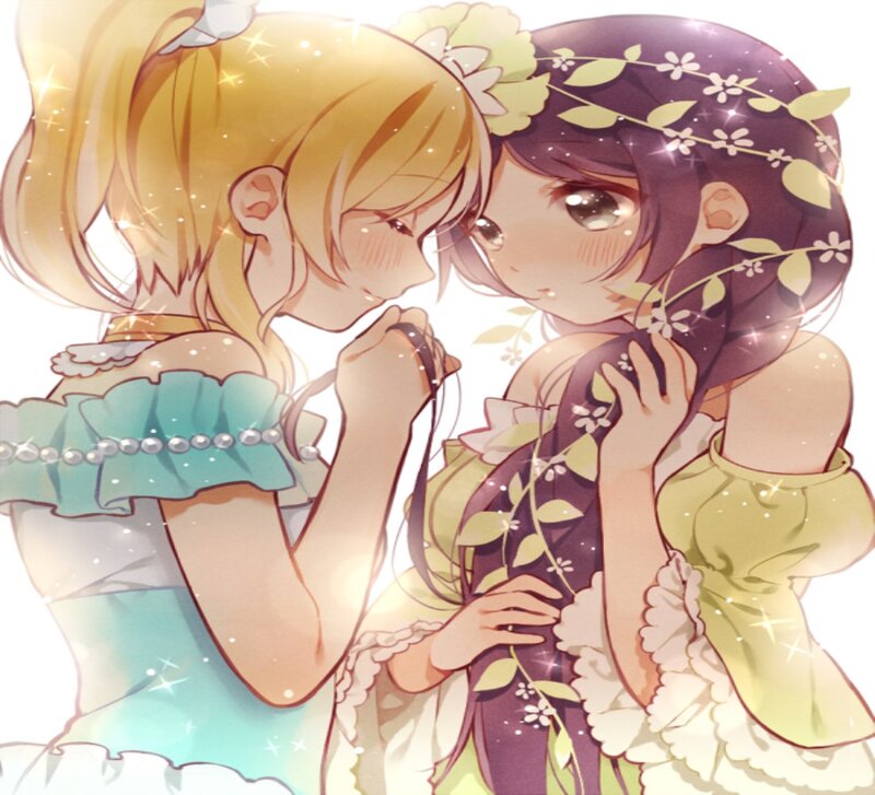 Two Girls Embracing — Yellow, Gentle