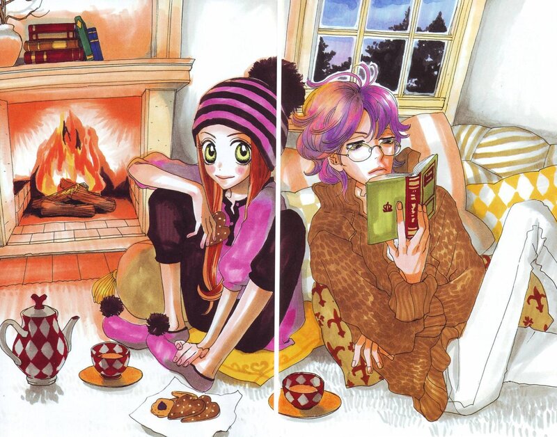 Two girls enjoying a cozy evening