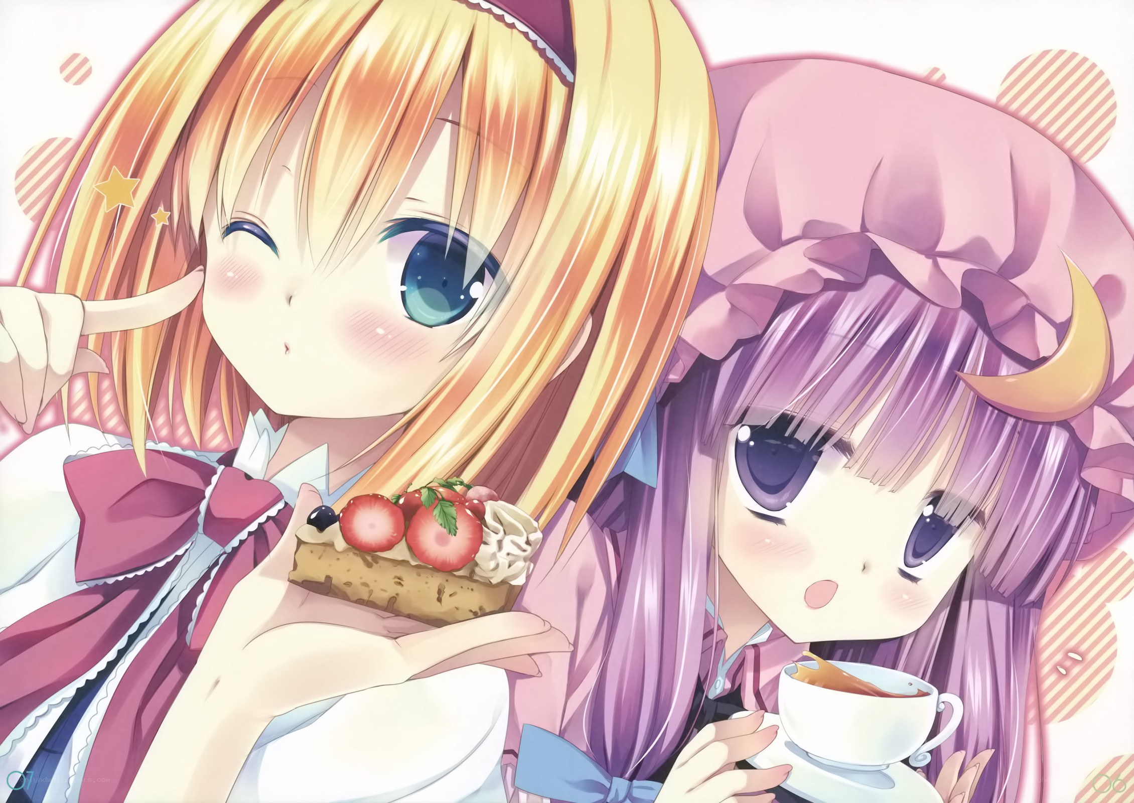 Two girls enjoying a snack