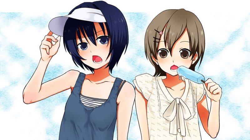 Two girls enjoying summer treats
