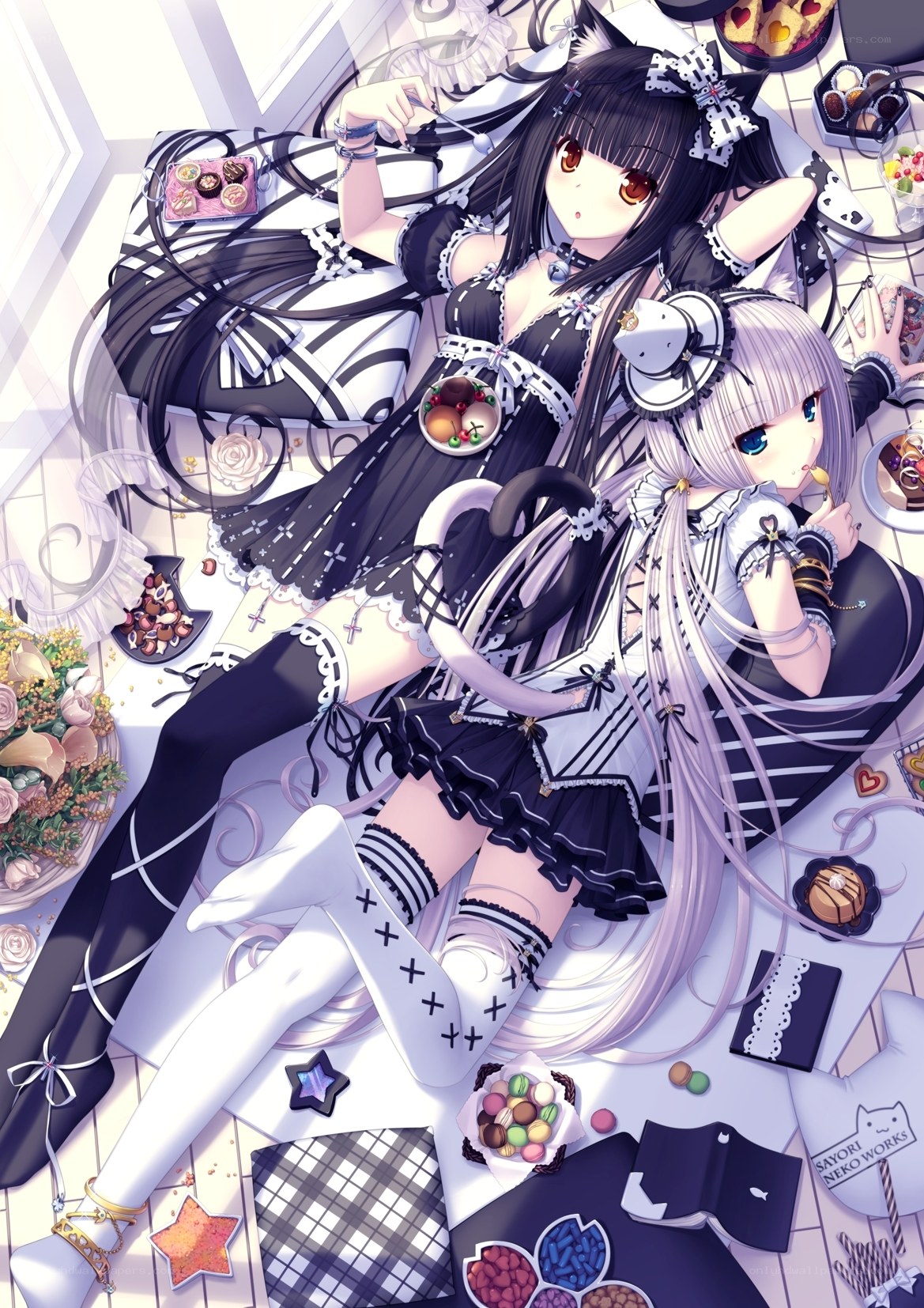 Two girls enjoying sweets