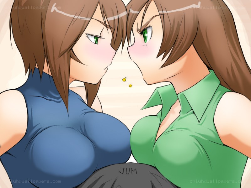 two girls facing each other