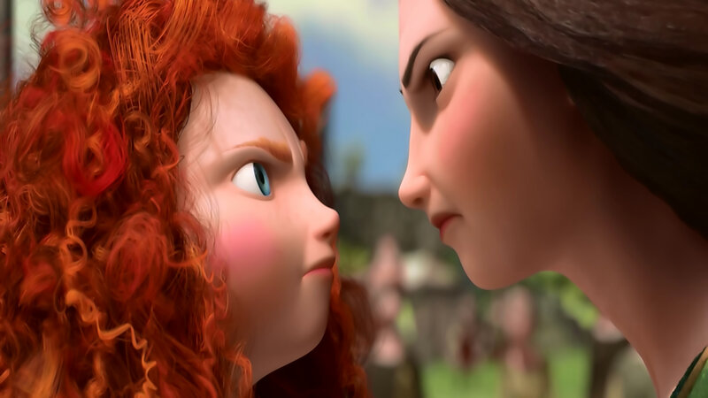 Two Girls Facing Each Other — Red
