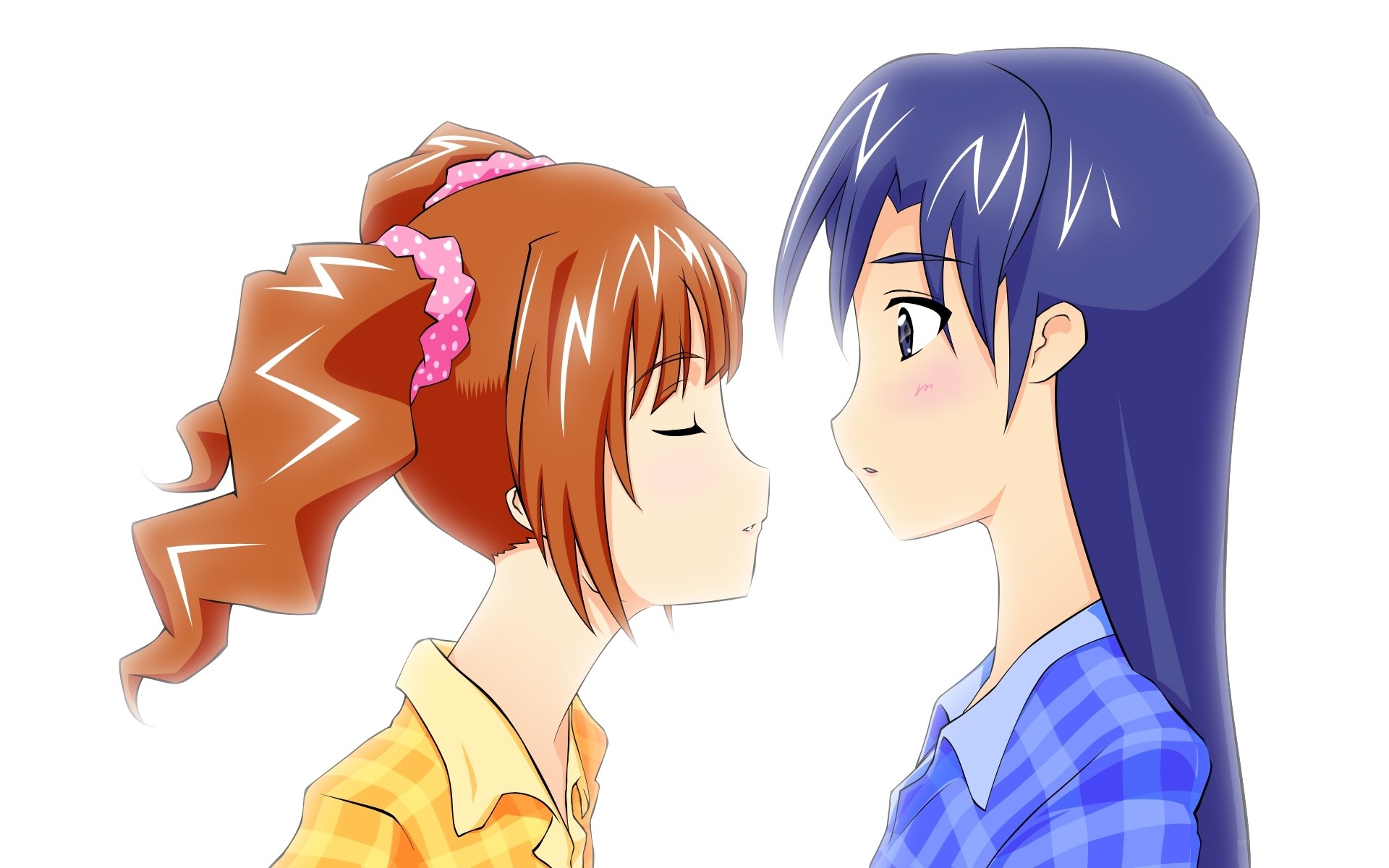 two girls facing each other