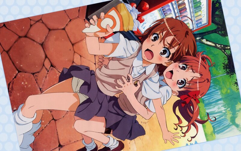 Two Girls Falling — Brown, Playful