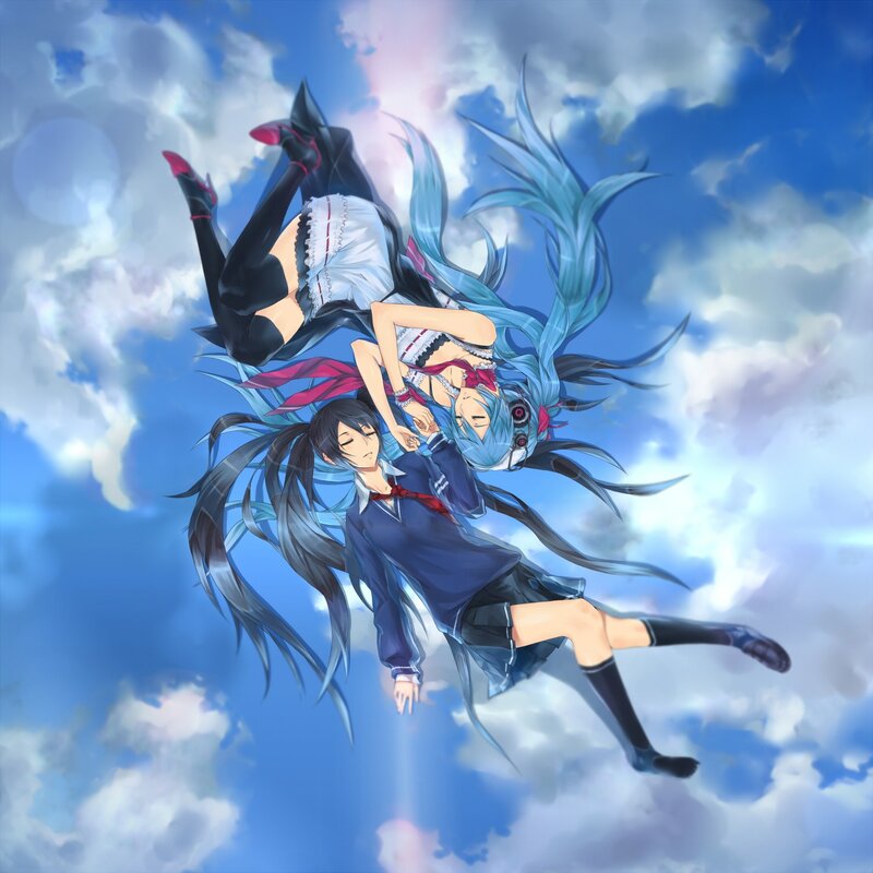 Two Girls Falling in Sky