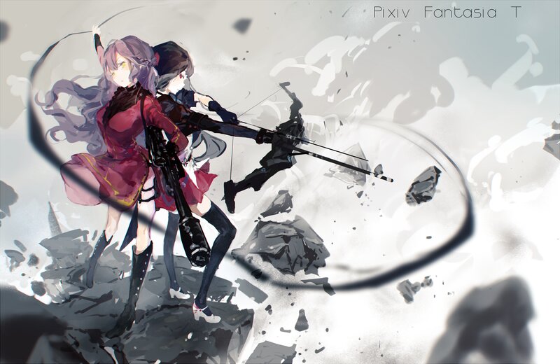Two Girls Fighting — Gray, Dramatic