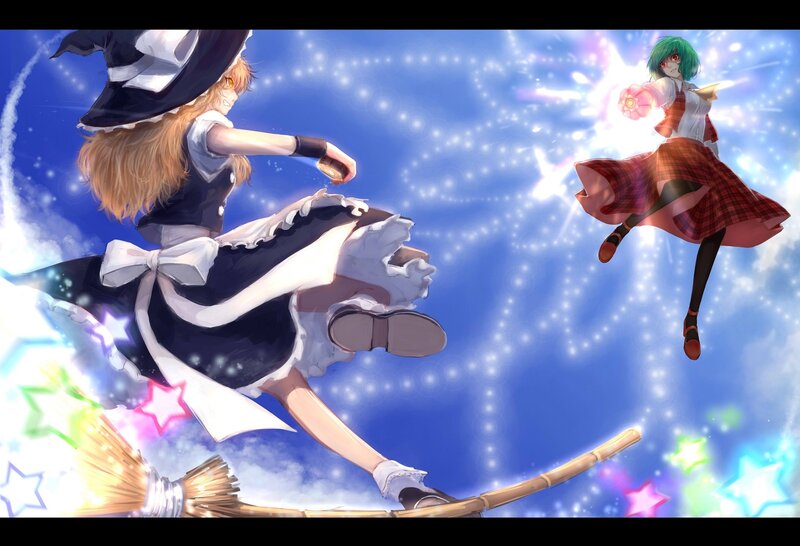 Two Girls Fighting in Sky — Blue