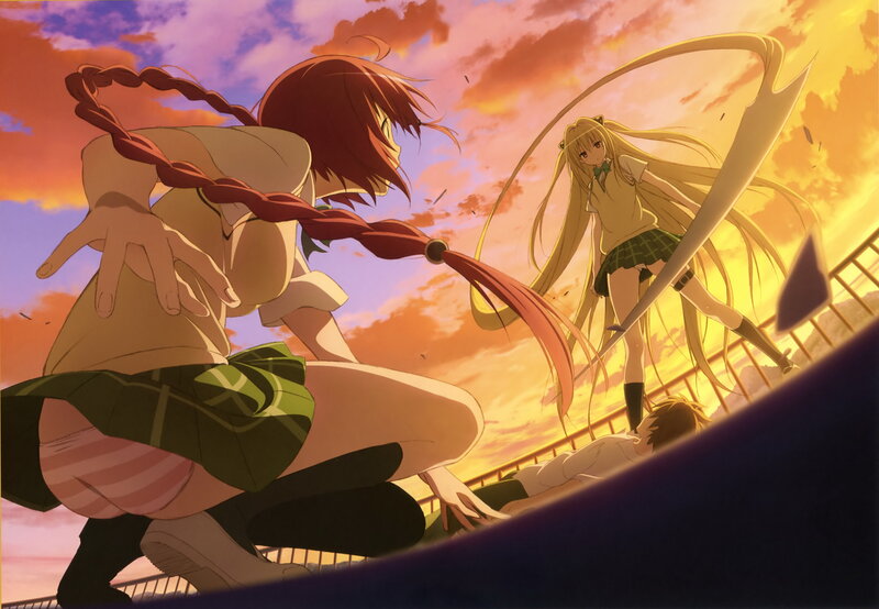 Two Girls Fighting on Bridge — Orange