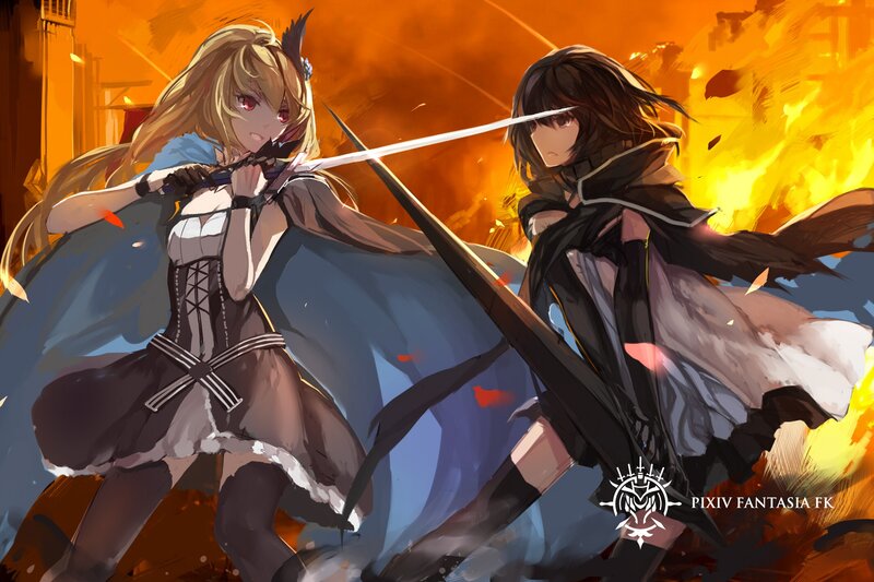 Two Girls Fighting — Orange, Dramatic