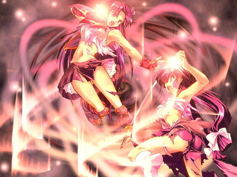 Two Girls Fighting — Pink, Dramatic, Anime
