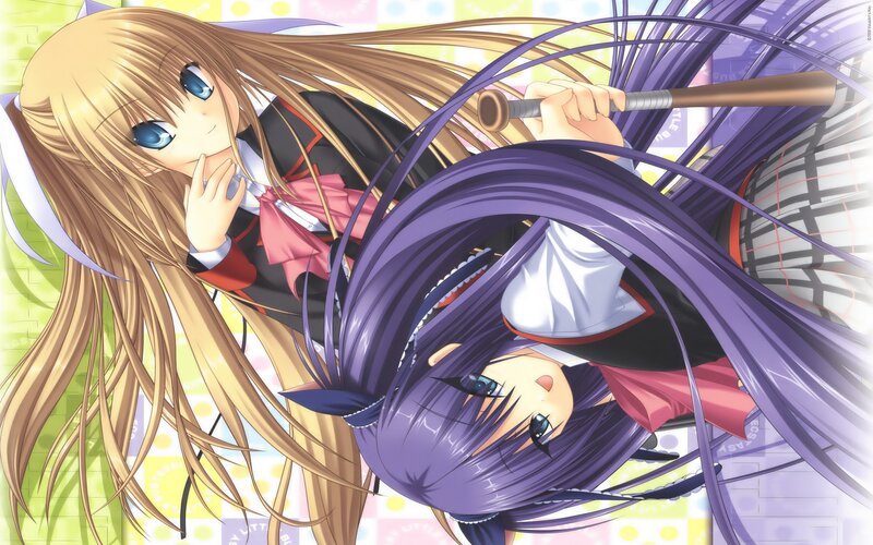 Two Girls Fighting — Purple, Dynamic