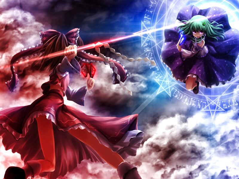 Two Girls Fighting — Red, Dramatic, Anime