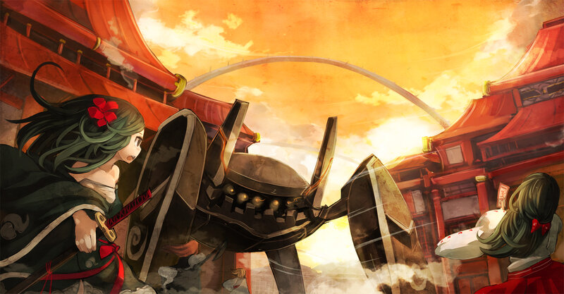 Two Girls Fighting Robot