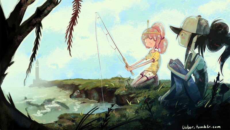 Two Girls Fishing