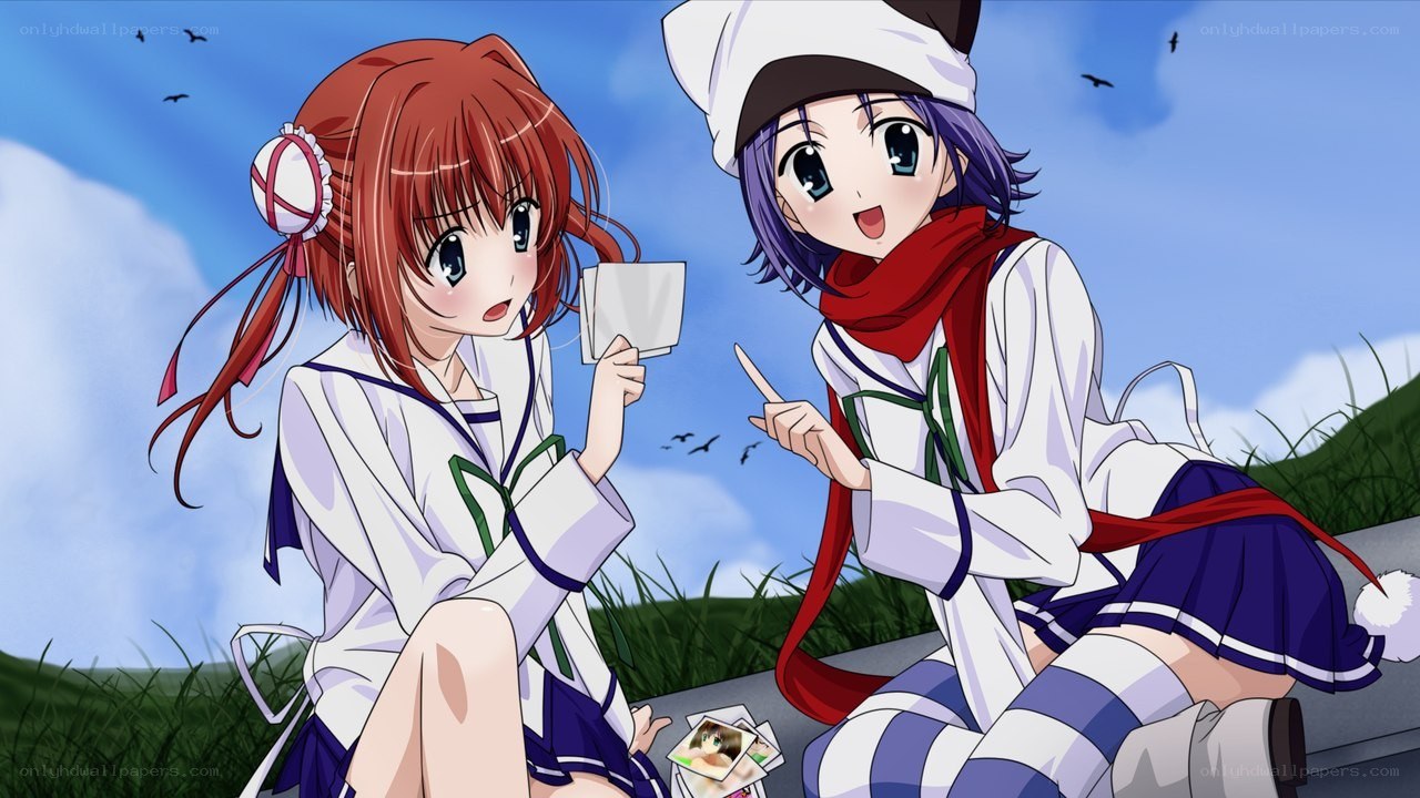 two girls having a picnic
